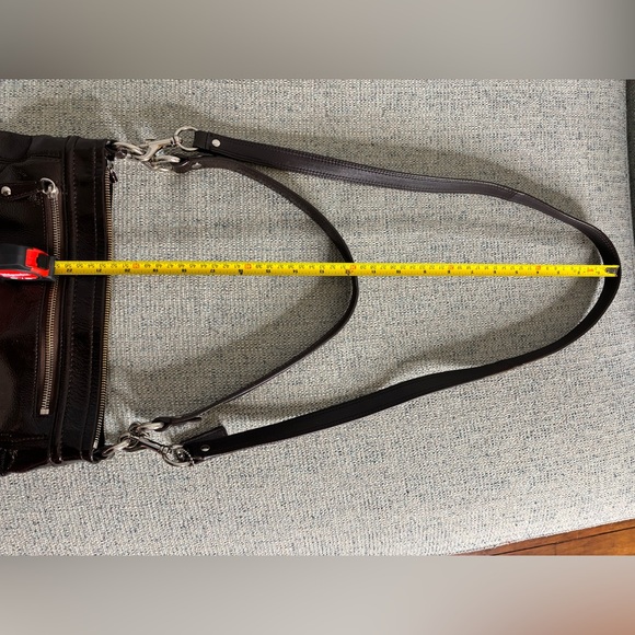 Coach Ashley Chocolate Brown Patent Leather Crossbody-Silver Hardware - Picture 13 of 16